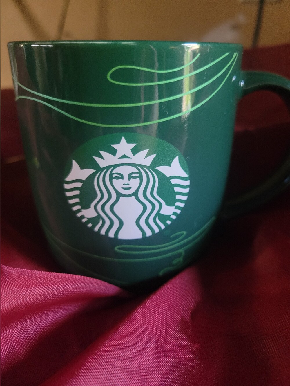 Starbucks 2020 Dark Green Ceramic Holiday Mug with White Siren Logo 12oz